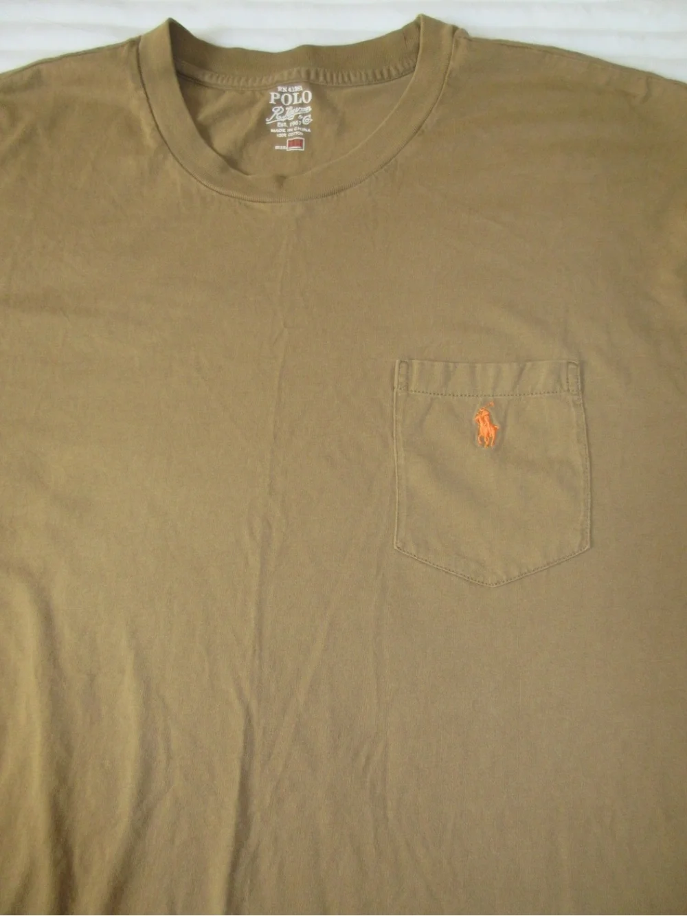 Polo by Ralph Lauren Olive Brown Short Sleeve Pocket Tee